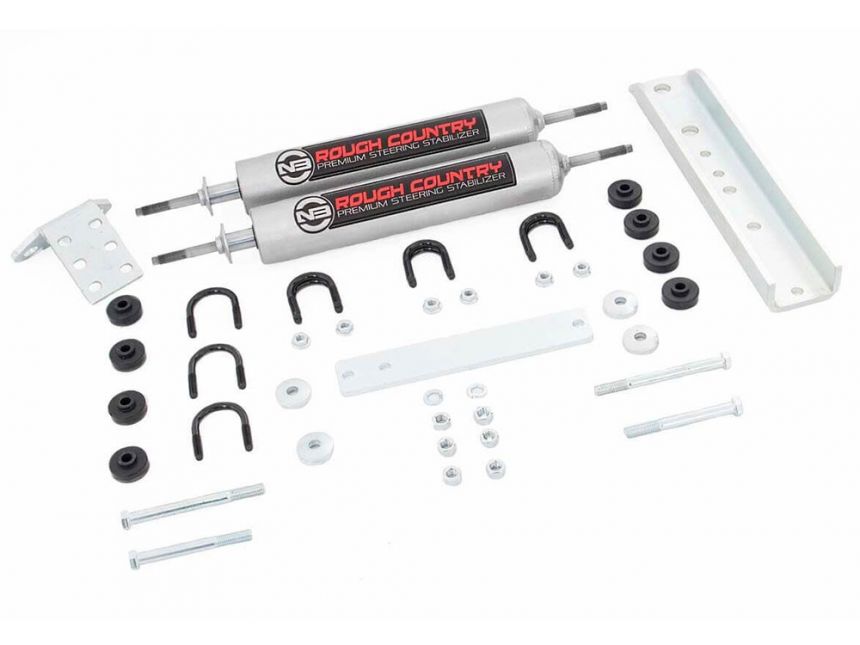 Rough Country 8733830 F350 2wd Ford Dual Steering Stabilizer Kit