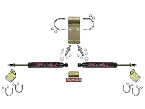 Wrangler JK 2007-2018 Jeep Black Max Dual Steering Stabilizer Kit by Skyjacker