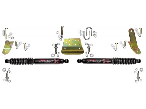 Ram 2500 2014-2020 Dodge 4WD (w/4" lift or higher) Black Max Dual Steering Stabilizer Kit by Skyjacker