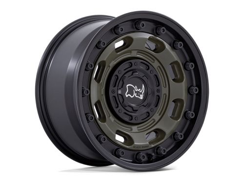 Atlas - Olive Drab Green W/ Black Lip - 16"x8" W/ 5X160mm Bolt Pattern, 6" Backspacing, & 38mm Offset Wheel by Black Rhino