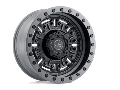 Abrams - Textured Matte Gunmetal - 17"x9.5" W/ 5X127mm Bolt Pattern, 4.54" Backspacing, & -18mm Offset Wheel by Black Rhino