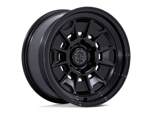 Mondo - Matte Black W/ Gloss Black Lip - 17"x8.5" W/ 6X139.7mm Bolt Pattern, 5.54" Backspacing, & 20mm Offset Wheel by Black Rhino