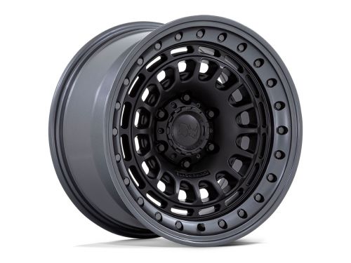 Sahara - Matte Black W/ Gunmetal Lip - 17"x9" W/ 5X127mm Bolt Pattern, 5" Backspacing, & 0mm Offset Wheel by Black Rhino