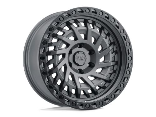 Shredder - Matte Gunmetal W/ Black Ring - 17"x9" W/ 6X139.7mm Bolt Pattern, 5" Backspacing, & 0mm Offset Wheel by Black Rhino