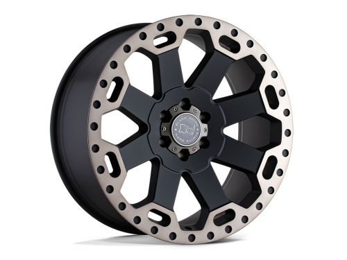 Warlord - Matte Black W/ Mach Dark Tint - 17"x9" W/ 6X139.7mm Bolt Pattern, 5.47" Backspacing, & 12mm Offset Wheel by Black Rhino
