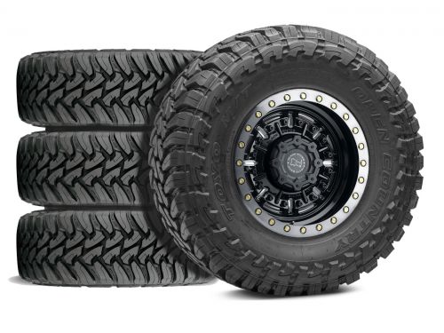 F250/F350 2017-2022 Ford 4WD (w/ 4"-5.5" Lift) - 37x12.50r20 Toyo Open Country MT / 20x9.5 Black Rhino Abrams Gloss Gun Black / Tire & Wheel Package (set of 4)