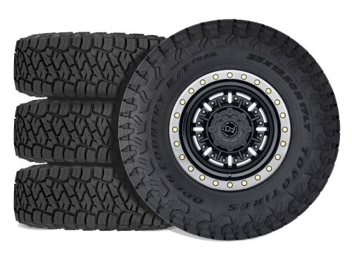 F250/F350 2011-2016 Ford 4WD (w/ 6"-7" Lift) - 37x12.50r20 Toyo Open Country RT Trail / 20x9.5 Black Rhino Abrams Gloss Gun Black / Tire & Wheel Package (set of 4)