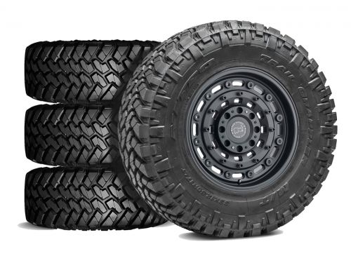 F250/F350 2011-2016 Ford 4WD (w/ 6"-7" Lift) - 37x12.50r20 Nitto Trail Grappler MT / 20x9.5 Black Rhino Arsenal Textured Matte Black / Tire & Wheel Package (set of 4)