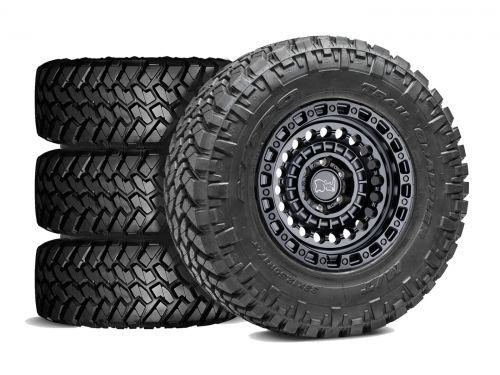 F250/F350 2023-2026 Ford 4WD (w/ 4"-6" Lift) - 37x12.50r20 Nitto Trail Grappler MT / 20x9.5 Black Rhino Sentinel Textured Matte Black / Tire & Wheel Package (set of 4)