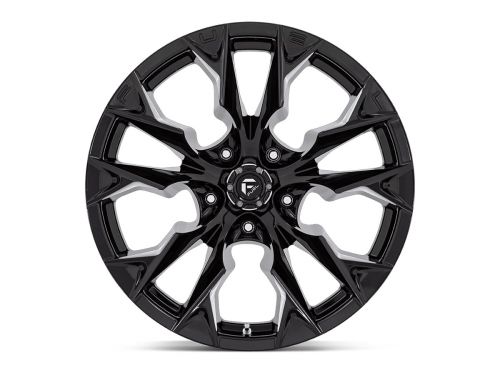 Flame D803 - Gloss Black Milled - 20X12 Wheel (w/5X127mm Bolt Pattern, 4.77" Backspacing & -44mm Offset) by Fuel