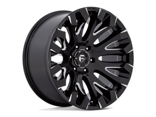 Quake D828 - Gloss Black Milled - 20X9 Wheel (w/6X139.7mm Bolt Pattern, 5.04" Backspacing & 1mm Offset) by Fuel