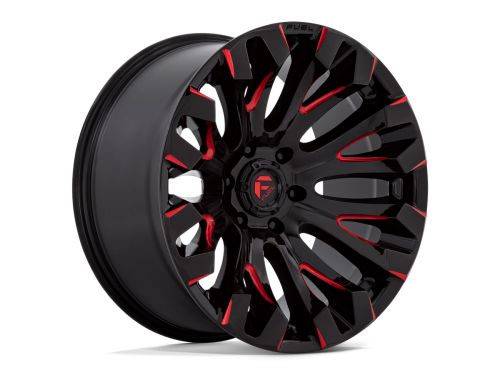 Quake D829 - Gloss Black Milled Red Tint - 18X9 Wheel (w/5X114.3mm Bolt Pattern, 5.04" Backspacing & 1mm Offset) by Fuel