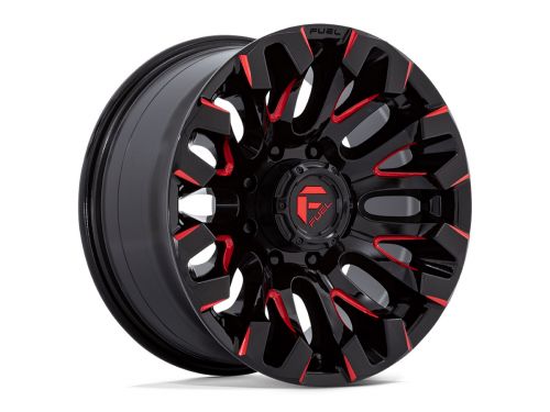 Quake D829 - Gloss Black Milled Red Tint - 20X9 Wheel (w/8X165.1mm Bolt Pattern, 5.04" Backspacing & 1mm Offset) by Fuel