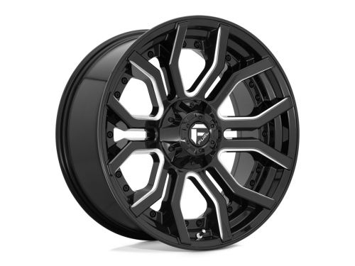 Rage D711 - Gloss Black Milled - 20X9 Wheel (w/6x135mm Bolt Pattern, 5.04" Backspacing & 1mm Offset) by Fuel