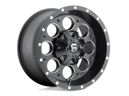 Revolver D525 - Matte Black Milled - 17X9 Wheel (w/5x127mm Bolt Pattern, 4.53" Backspacing, -12mm Offset & 87.10 Hub Bore) by Fuel