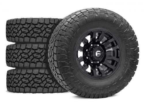 F250/F350 2011-2016 Ford 4WD (w/ 6"-7" Lift) - 37x12.50r20 Toyo Open Country AT III / 20x9 Fuel Blitz Gloss Black / Tire & Wheel Package (set of 4)