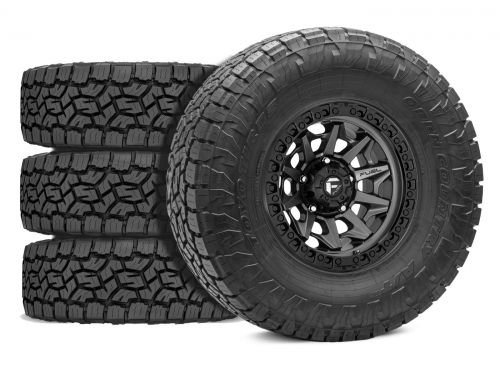 F250/F350 2023-2026 Ford 4WD (w/ 2"-3.5" Lift) - 35x12.50R18 Toyo Open Country AT III / 18x9 Fuel Covert Matte Gunmetal / Tire & Wheel Package (set of 4)