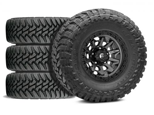 F250/F350 2005-2010 Ford 4WD (w/ 2"-4" Lift) - 35x12.50R18 Toyo Open Country MT / 18x9 Fuel Covert Matte Gunmetal / Tire & Wheel Package (set of 4)
