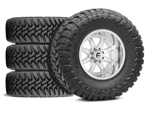 Silverado 2500HD/3500HD 2011-2019 Chevy 4WD (w/ 5 - 8" Lift) - 37X12.50R20 Toyo Open Country M/T / 20x9 Fuel Hammer Chrome / Tire & Wheel Package (set of 4)