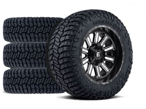 Silverado 2500HD/3500HD 2011-2019 Chevy 4WD(w/2"-2.5" Lift) - 33x12.50R20 Avix TrailTek R/T / 20x9 Fuel Hardline Gloss Black Milled / Tire & Wheel Package (set of 4)