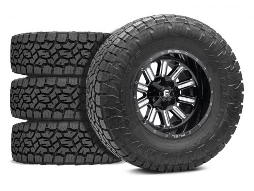 Silverado 2500HD/3500HD 2011-2019 Chevy 4WD (w/3"-4.5" Lift) - 35X12.50R20 Toyo Open Country A/T 3 / 20x9 Fuel Hardline Gloss Black Milled / Tire & Wheel Package (set of 4)