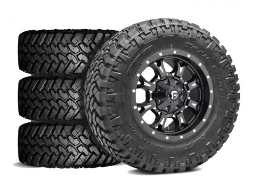 F250/F350 2023-2026 Ford 4WD (w/ 4"-6" Lift) - 37x12.50R18 Nitto Trail Grappler MT / 18x9 Fuel Krank Matte Black Milled / Tire & Wheel Package (set of 4)
