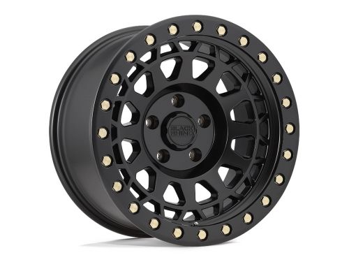 Primm - Matte Black W/ Brass Bolts - 18"x9.5" W/ 5X127mm Bolt Pattern, 4.54" Backspacing, & -18mm Offset Wheel by Black Rhino