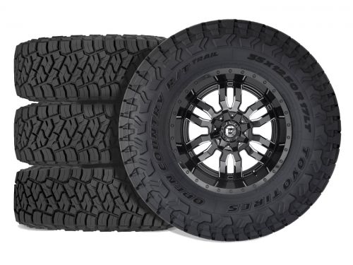 Silverado 2500HD/3500HD 2020-2026 Chevy 4WD (w/ 2"-3.5" Lift) - 275x65R20 Toyo Open Country RT Trail / 20x9 Fuel Sledge Gloss Black Milled / Tire & Wheel Package (set of 4)