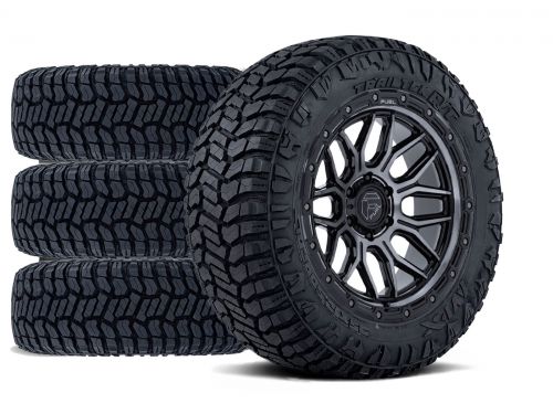 Silverado 2500HD/3500HD 2011-2019 Chevy 4WD(w/5"-8" Lift) - 37x12.50R20 Avix TrailTek R/T / 20x9 Fuel Surge Gloss Black Machined W/ Gray Tint / Tire & Wheel Package (set of 4)