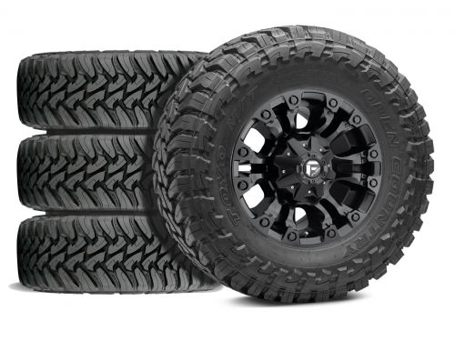 F250/F350 2011-2016 Ford 4WD (w/ 2"-5.5" Lift) - 35x12.50R18 Toyo Open Country MT / 18x9 Fuel Vapor Matte Black / Tire & Wheel Package (set of 4)