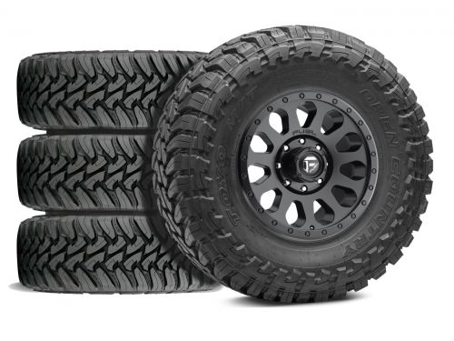 Siverado 2500HD/3500HD 2020-2026 Chevy 4WD (w/ 2"-3.5" Lift) - 295/60R20 Toyo Open Country MT / 20x9 Fuel Vector Matte Black / Tire & Wheel Package (set of 4)