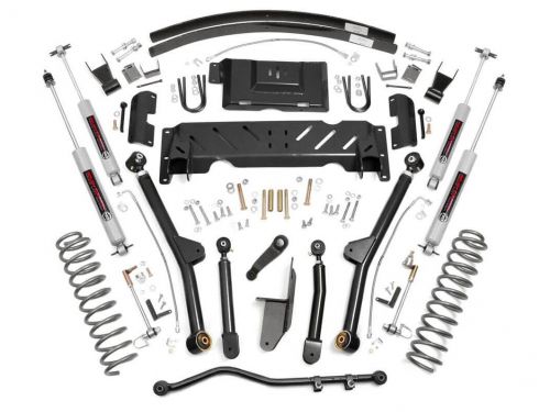 4.5" 1984-2001 Jeep Cherokee XJ 4WD Long Arm Lift Kit by Rough Country (w/rear add-a-leafs)