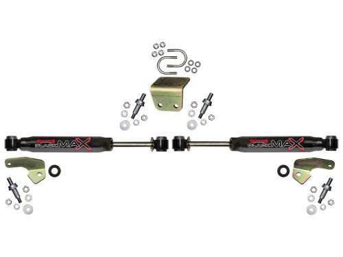 Sierra 2500HD/3500HD 2011-2026 GMC 4WD (w/ 4-8" Lift) Black Max Dual Steering Stabilizer Kit by Skyjacker