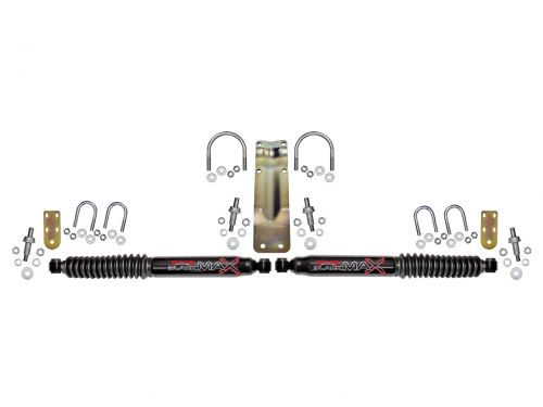Bronco 1966-1977 Ford 4WD Black Max Dual Steering Stabilizer Kit by Skyjacker