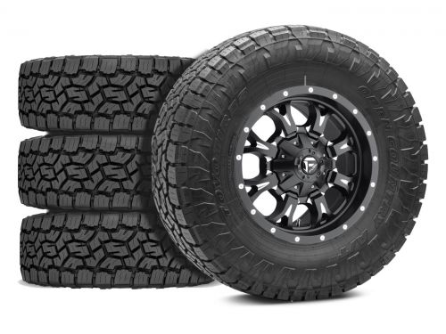 Silverado 2500HD/3500HD 2011-2019 Chevy 4WD (w/ 3 - 4.5" Lift) - 35X12.50R20 Toyo Open Country A/T 3 / 20x9 Fuel Krank Matte Black Milled / Tire & Wheel Package (set of 4)