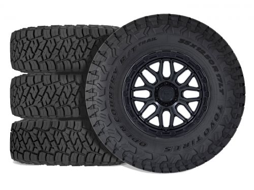 Silverado 2500HD/3500HD 2011-2019 Chevy 4WD (w/5"-8" Lift) - 37X12.50R20 Toyo Open Country R/T Trail / 20x9 Fuel Surge Gloss Black Machined W/ Gray Tint / Tire & Wheel Package (set of 4)