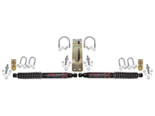 F250/F350 1959-1979 Ford (w/ 3+" Lift) 4WD Black Max Dual Steering Stabilizer Kit by Skyjacker
