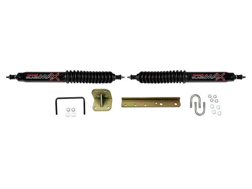 F350 1980-1998 Straight Axle Ford 4WD Black Max Dual Steering Stabilizer Kit by Skyjacker