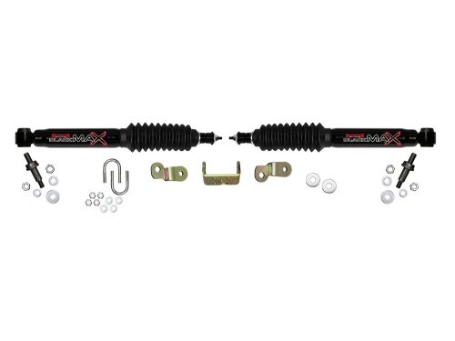 H2 2002-2008 Hummer (w/ 6" Lift) 4WD Black Max Dual Steering Stabilizer Kit by Skyjacker