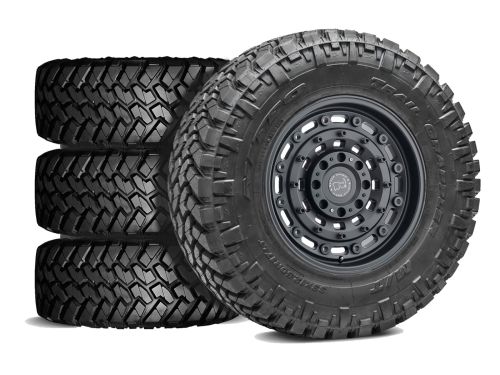 F250/F350 2023-2026 Ford 4WD (w/ 4"-6" Lift) - 37x12.50R18 Nitto Trail Grappler MT / 18x9.5 Black Rhino Arsenal Textured Matte Black / Tire & Wheel Package (set of 4)