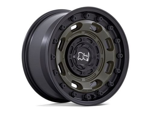 Atlas - Olive Drab Green W/ Black Lip - 16"x8" W/ 5X160mm Bolt Pattern, 6" Backspacing, & 38mm Offset Wheel by Black Rhino