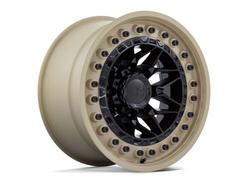 Alpha - Matte Black W/ Sand Lip - 17"x9" W/ 6X139.7mm Bolt Pattern, 5" Backspacing, & 0mm Offset Wheel by Black Rhino