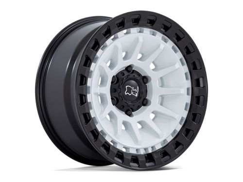 Barrage - Gloss White On Matte Black - 17"x8.5" W/ 5X127mm Bolt Pattern, 4.36" Backspacing, & -10mm Offset Wheel by Black Rhino