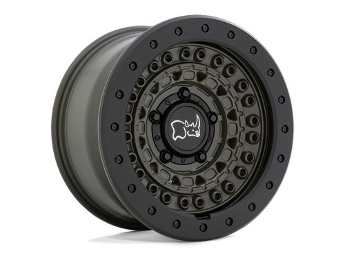 Barricade - Olive Drab Green W/ Blk Rock - 17"x8.5" W/ 6X139.7mm Bolt Pattern, 4.04" Backspacing, & -18mm Offset Wheel by Black Rhino