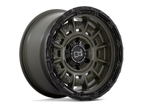 Legion - Olive Drab Green W/ Black Lip - 17"x9" W/ 6X139.7mm Bolt Pattern, 5" Backspacing, & 0mm Offset Wheel by Black Rhino