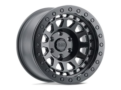 Primm Beadlock - Matte Black W/ Black Bolts - 17"x8.5" W/ 5X127mm Bolt Pattern, 3.25" Backspacing, & -38mm Offset Wheel by Black Rhino