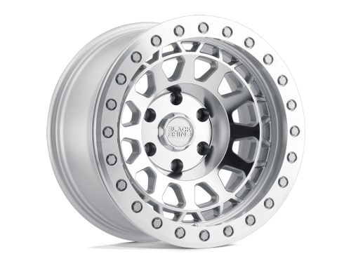 Primm Beadlock - Silver W/ Mirror Face Mach Rg - 17"x8.5" W/ 6X139.7mm Bolt Pattern, 4.75" Backspacing, & 0mm Offset Wheel by Black Rhino