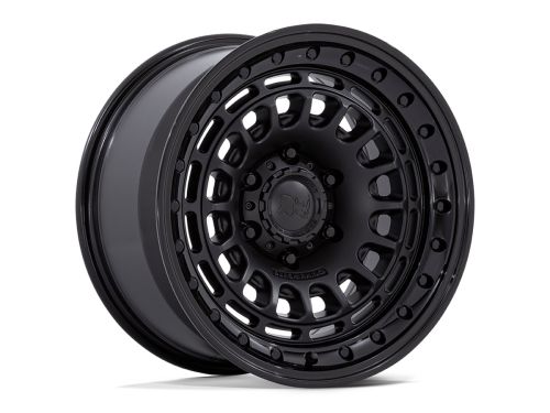 Sahara - Matte Black W/ Gloss Black Lip - 17"x9" W/ 6X139.7mm Bolt Pattern, 5" Backspacing, & 0mm Offset Wheel by Black Rhino