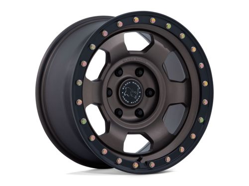 Trooper - Burnt Bronze W/ Matte Blk-Lp - 17"x8.5" W/ 6X139.7mm Bolt Pattern, 4.75" Backspacing, & 0mm Offset Wheel by Black Rhino