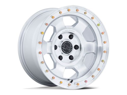 Trooper - Gloss Silver W/ Machined Face - 17"x8.5" W/ 6X139.7mm Bolt Pattern, 4.75" Backspacing, & 0mm Offset Wheel by Black Rhino